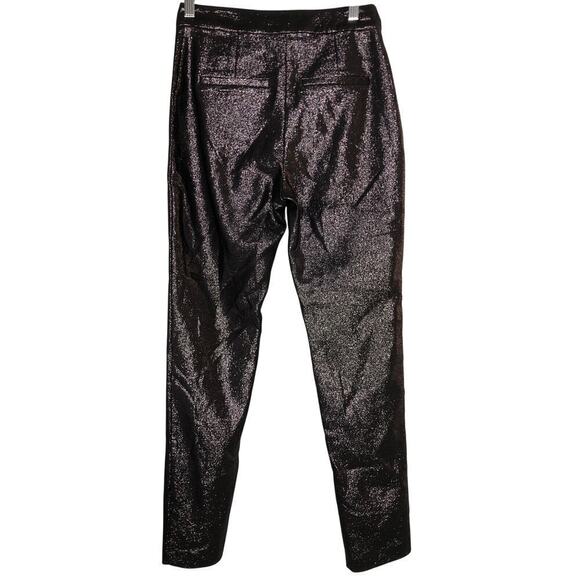 Ramy Brook Saylor Pant Glitter High Rise Skinny Leg Metallic Evening Black 0 - Picture 4 of 12